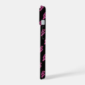 Pink Neon Lightning Bolt Muster iPhone 15 Hülle (Linke Seite)