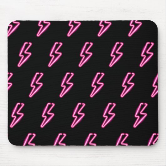 Pink Neon Lightning Bolt Muster Mousepad (Vorne)