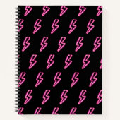 Pink Neon Lightning Bolt Muster Notizblock (Vorderseite)