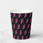 Pink Neon Lightning Bolt Muster Pappbecher (Links)