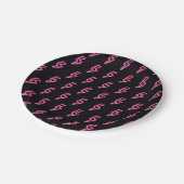 Pink Neon Lightning Bolt Muster Pappteller (Schrägansicht)