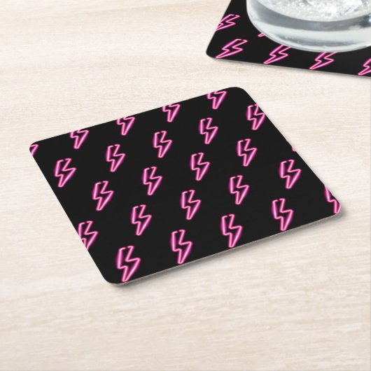Pink Neon Lightning Bolt Muster Rechteckiger Pappuntersetzer (angewinkelt)