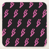 Pink Neon Lightning Bolt Muster Rechteckiger Pappuntersetzer (Vorderseite)