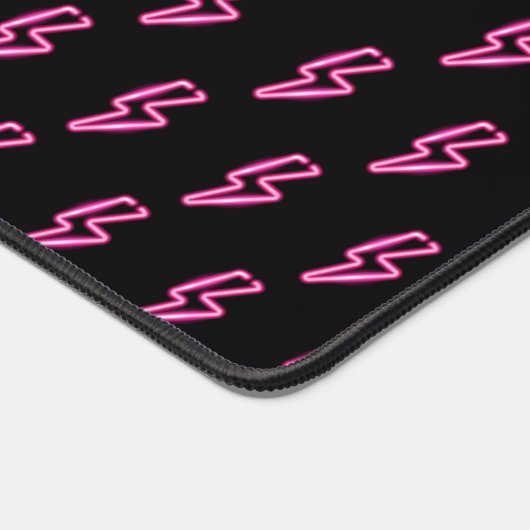Pink Neon Lightning Bolt Muster Schreibtischunterlage (Ecke)