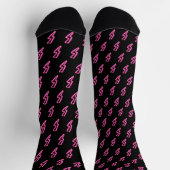 Pink Neon Lightning Bolt Muster Socken (Oben)