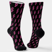 Pink Neon Lightning Bolt Muster Socken (Gewinkelt)