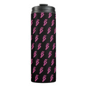 Pink Neon Lightning Bolt Muster Thermosbecher (Vorderseite)