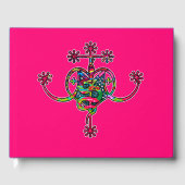 Pink Neon Marie Laveau Veve Sigil Gästebuch (Vorderseite)