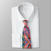 Pink Neon Multicolor Neck Tie Krawatte (Gebunden)