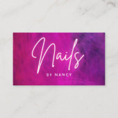 Pink Neon Nail Artist Nail Tech Visitenkarte (Vorderseite)
