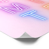 Pink Neon Sign Dynamite Minimal Bright farbenfroh Poster (Ecke)