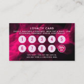Pink Neon & Smoke Lash Salon QR Code Loyalty Card Visitenkarte (Rückseite)