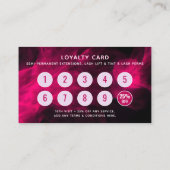 Pink Neon & Smoke Lash Salon QR Code Loyalty Card Visitenkarte (Rückseite)