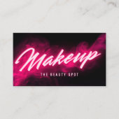 Pink Neon & Smoke Lash Tech QR-Code & Social-Media Visitenkarte (Vorderseite)