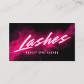 Pink Neon & Smoke Lash Tech QR-Code & Social-Media Visitenkarte (Vorderseite)