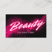 Pink Neon & Smoke Lash Tech QR Code & Socials Visitenkarte (Vorderseite)