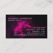 Pink Neon & Smoke Makeup Artist Visitenkarte (Rückseite)