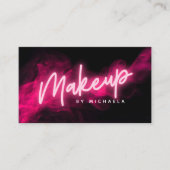 Pink Neon & Smoke Makeup Artist Visitenkarte (Vorderseite)