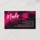 Pink Neon & Smoke Nail Salon Loyalty Card Visitenkarte (Vorderseite)