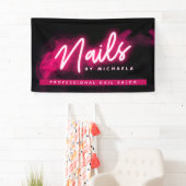Pink Neon & Smoke Nail Salon/Techniker Banner (Insitu)