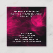 Pink Neon & Smoke Nail Salon/Techniker Quadratische Visitenkarte (Rückseite)