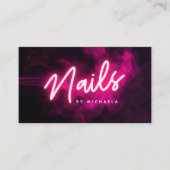 Pink Neon & Smoke Nail Salon/Techniker Treuekarte (Vorderseite)