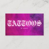 Pink Neon Tattoo Artist Visitenkarte (Vorderseite)