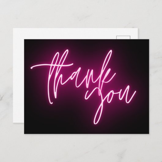 Pink Neon Vielen Dank, dass Sie die Trendy untersc Postkarte (Vorne/Hinten)