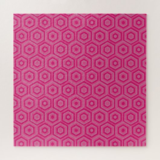 Pink Nested Hexagons Jigsaw Puzzle (Horizontal)