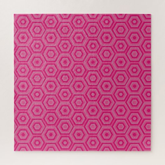 Pink Nested Hexagons Jigsaw Puzzle (Vertikal)