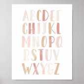 Pink Neutral Alphabet ABC Girl Kinderzimmer Deco Poster (Vorne)