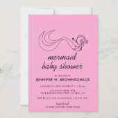 Pink Neutral Summer Fall Mermaid Baby Dusche Einladung (Vorderseite)