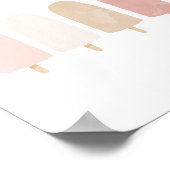 Pink Neutral Watercolor Popsicle Girls Room Poster (Ecke)