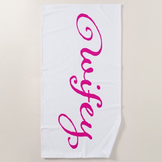 Pink New Bride Wifey Ehefrau Strandtuch (Vorderseite)