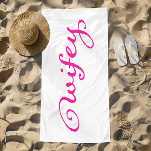 Pink New Bride Wifey Ehefrau Strandtuch