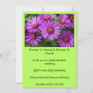 Pink New England Asters Wedding Einladung