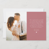Pink Newlyweds Multi Foto Wedding Ankündigung (Rückseite)