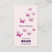 Pink Nice zu erfüllen QR-Code Social Butterfly Visitenkarte (Vorderseite)