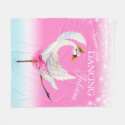 Pink nie aufhören zu tanzen Ballerina Schwan indiv Fleecedecke (Vorderseite (Horizontal))