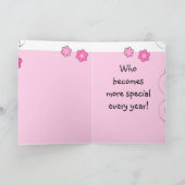 Pink Niece Daisy Birthday Karte (Innenseite)