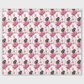 Pink Niedlich American Ballerina Geschenkpapier (Flach)