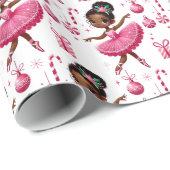 Pink Niedlich American Ballerina Geschenkpapier (Rolleneckpunkt)