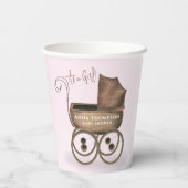 Pink Niedlich Baby Girl Dusche nach Maß Pappbecher (Rückseite)