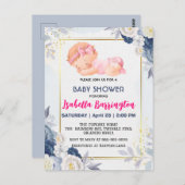 Pink Niedlich Baby Girl Rose Blume Babydusche Kind Postkarte (Vorne/Hinten)