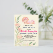 Pink Niedlich Baby Girl Tulpe Blume Babydusche Kin Postkarte (Stehend Vorderseite)