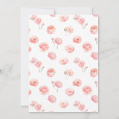 Pink Niedlich Baby in blühender Floral Baby Girl D Einladung (Rückseite)