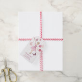 Pink Niedlich Ballerina Danke Geschenkanhänger (Mit Garn)