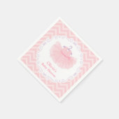 Pink Niedlich Ballerina Tutu Girl Babydusche Serviette (Ecke)