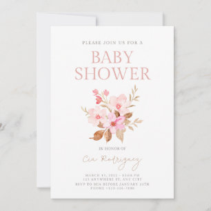 Pink Niedlich Boho Blumendusche Einladung