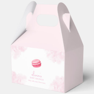Pink Niedlich Bonjour Bébé Macaron Babydusche Geschenkschachtel